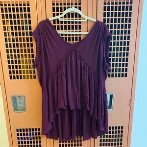 Deep maroon free people shirt